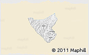 Classic Style 3D Map of Than Uyen, single color outside