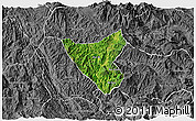 Satellite 3D Map of Than Uyen, desaturated