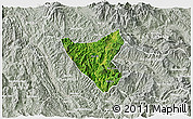 Satellite 3D Map of Than Uyen, lighten, semi-desaturated