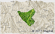 Satellite 3D Map of Than Uyen, shaded relief outside