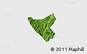 Satellite 3D Map of Than Uyen, single color outside