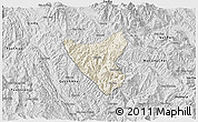 Shaded Relief 3D Map of Than Uyen, desaturated