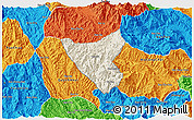 Shaded Relief 3D Map of Than Uyen, political outside