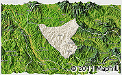 Shaded Relief 3D Map of Than Uyen, satellite outside