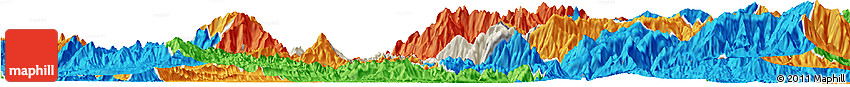 Shaded Relief Horizon Map of Than Uyen, political outside