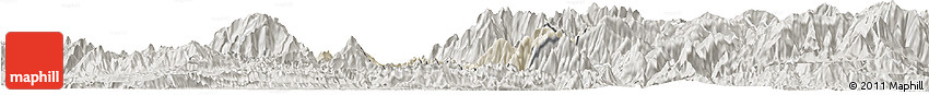 Shaded Relief Horizon Map of Than Uyen, semi-desaturated
