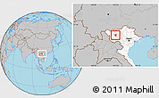 Gray Location Map of Than Uyen, highlighted country