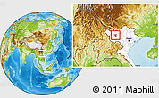 Physical Location Map of Than Uyen, highlighted country