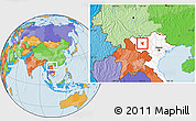 Political Location Map of Than Uyen, highlighted country
