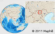 Shaded Relief Location Map of Than Uyen