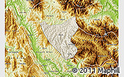 Shaded Relief Map of Than Uyen, physical outside