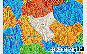 Shaded Relief Map of Than Uyen, political outside