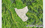 Shaded Relief Map of Than Uyen, satellite outside