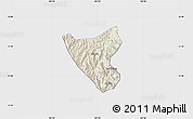 Shaded Relief Map of Than Uyen, single color outside