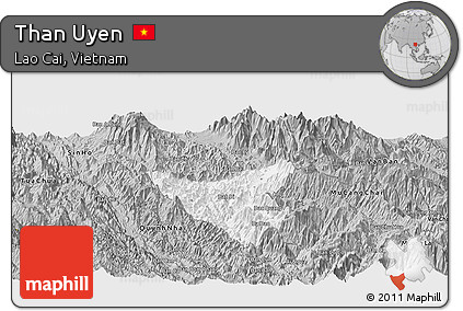 Gray Panoramic Map of Than Uyen