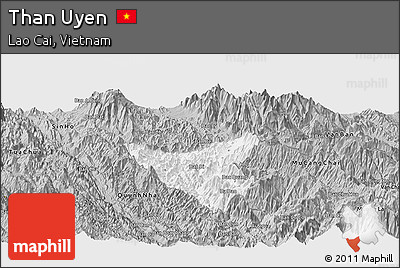 Gray Panoramic Map of Than Uyen