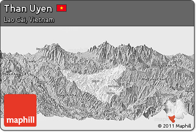 Gray Panoramic Map of Than Uyen