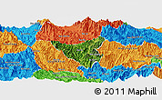 Satellite Panoramic Map of Than Uyen, political outside