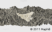 Shaded Relief Panoramic Map of Than Uyen, darken