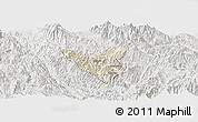 Shaded Relief Panoramic Map of Than Uyen, lighten, semi-desaturated