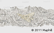 Shaded Relief Panoramic Map of Than Uyen, semi-desaturated