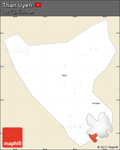 Classic Style Simple Map of Than Uyen, single color outside