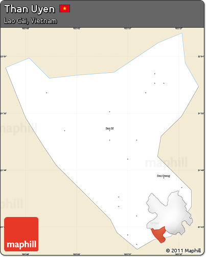 Classic Style Simple Map of Than Uyen, single color outside
