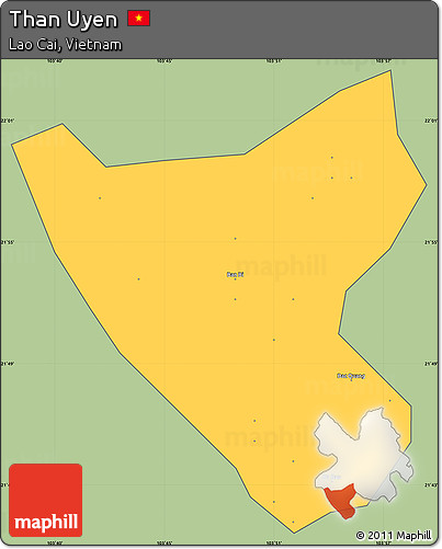 Savanna Style Simple Map of Than Uyen, cropped outside
