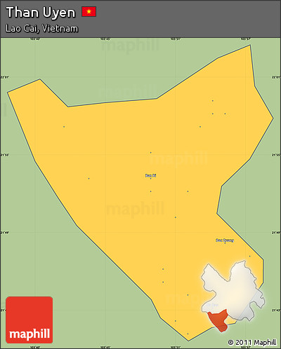Savanna Style Simple Map of Than Uyen, cropped outside