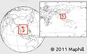 Blank Location Map of Vietnam, within the entire continent