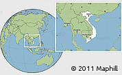 Blank Location Map of Vietnam, savanna style outside