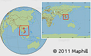 Savanna Style Location Map of Vietnam, within the entire continent