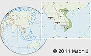 Savanna Style Location Map of Vietnam, lighten