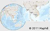 Shaded Relief Location Map of Vietnam, lighten