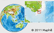Physical Location Map of Can Duoc, highlighted country, highlighted parent region