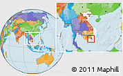 Political Location Map of Can Duoc, highlighted country, within the entire country
