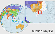 Political Location Map of Can Duoc, highlighted country