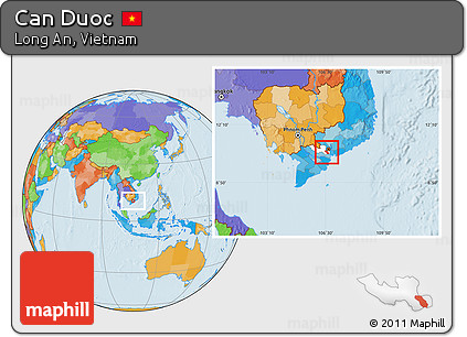 Political Location Map of Can Duoc, highlighted parent region