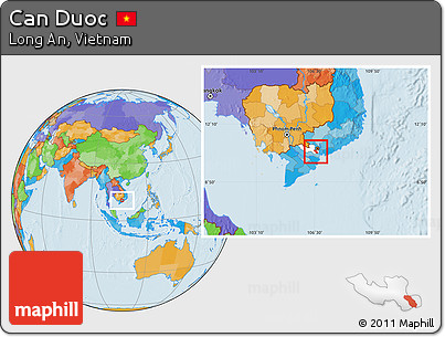 Political Location Map of Can Duoc, highlighted parent region