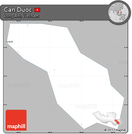 Gray Simple Map of Can Duoc, single color outside