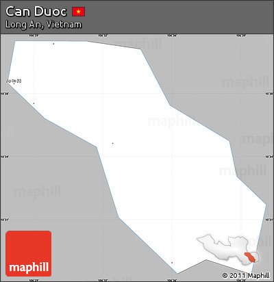 Gray Simple Map of Can Duoc, single color outside
