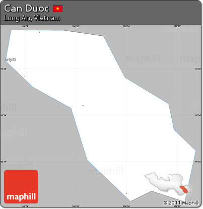 Gray Simple Map of Can Duoc, single color outside