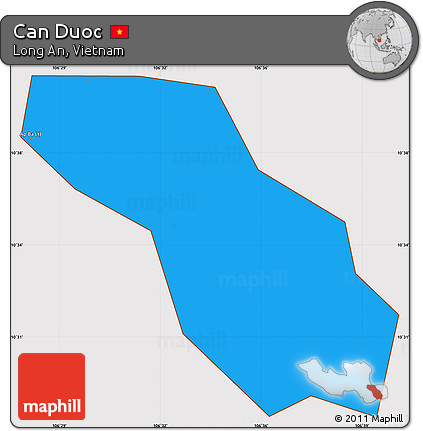 Political Simple Map of Can Duoc, cropped outside