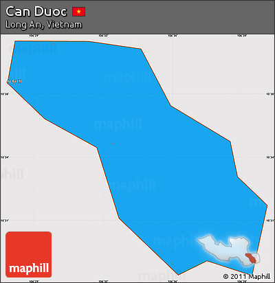 Political Simple Map of Can Duoc, cropped outside