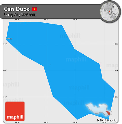 Political Simple Map of Can Duoc, single color outside