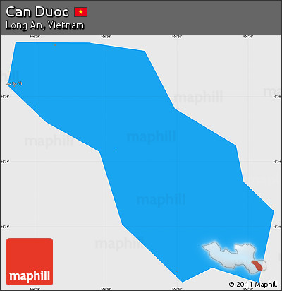 Political Simple Map of Can Duoc, single color outside