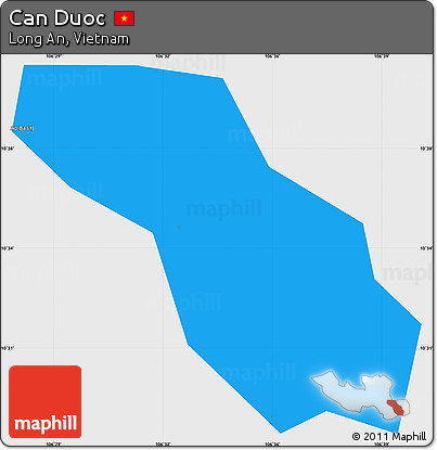 Political Simple Map of Can Duoc, single color outside