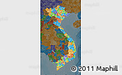 Political Map of Vietnam, darken