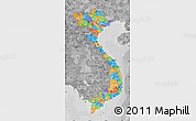 Political Map of Vietnam, desaturated