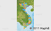 Political Map of Vietnam, satellite outside, bathymetry sea